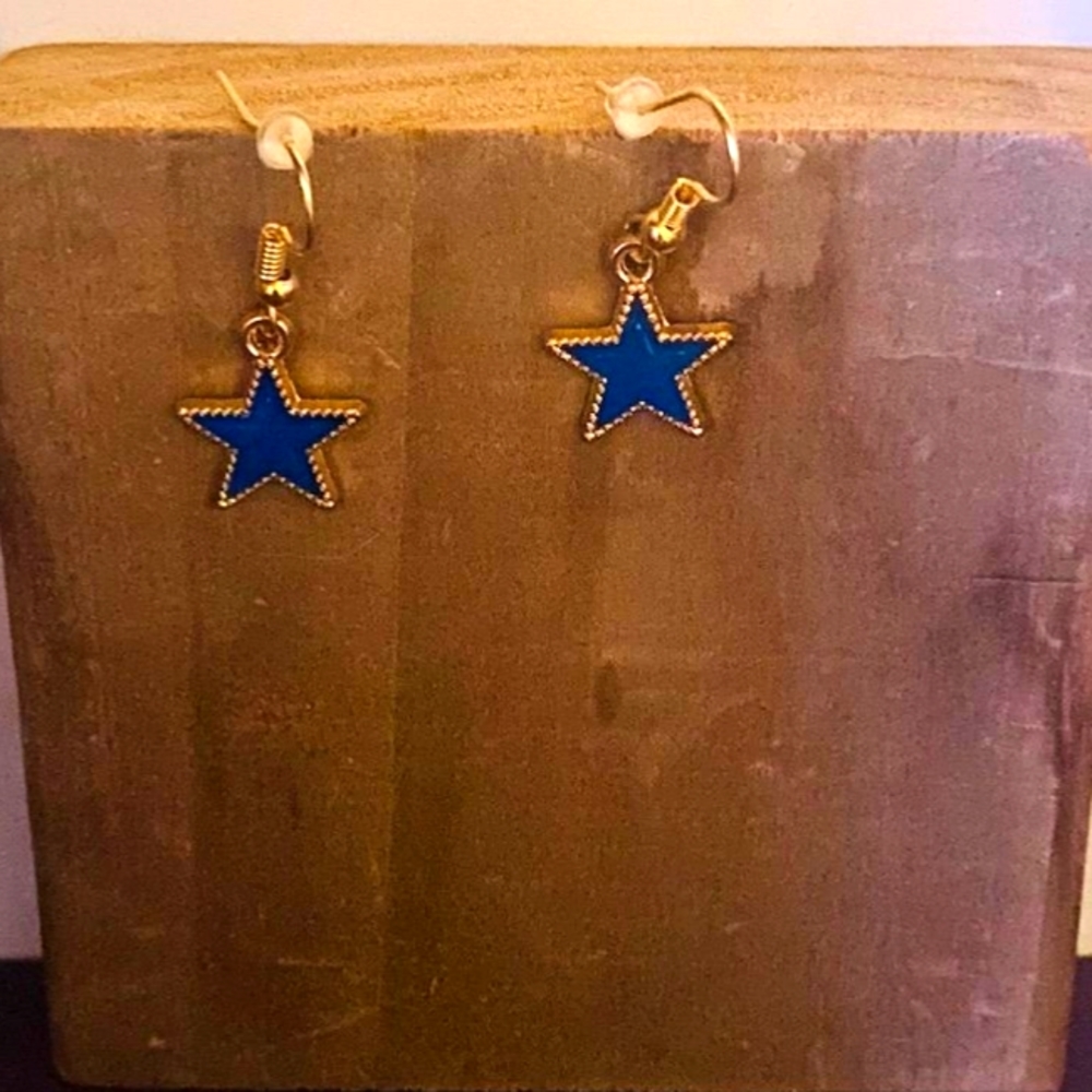 Blue star earrings - Picture 1 of 1